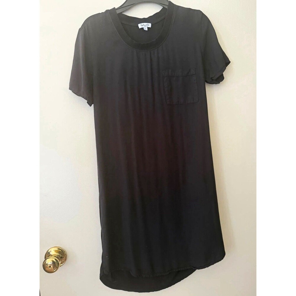 Black Splendid Short-Sleeve Pocket T-Shirt Dress XXS